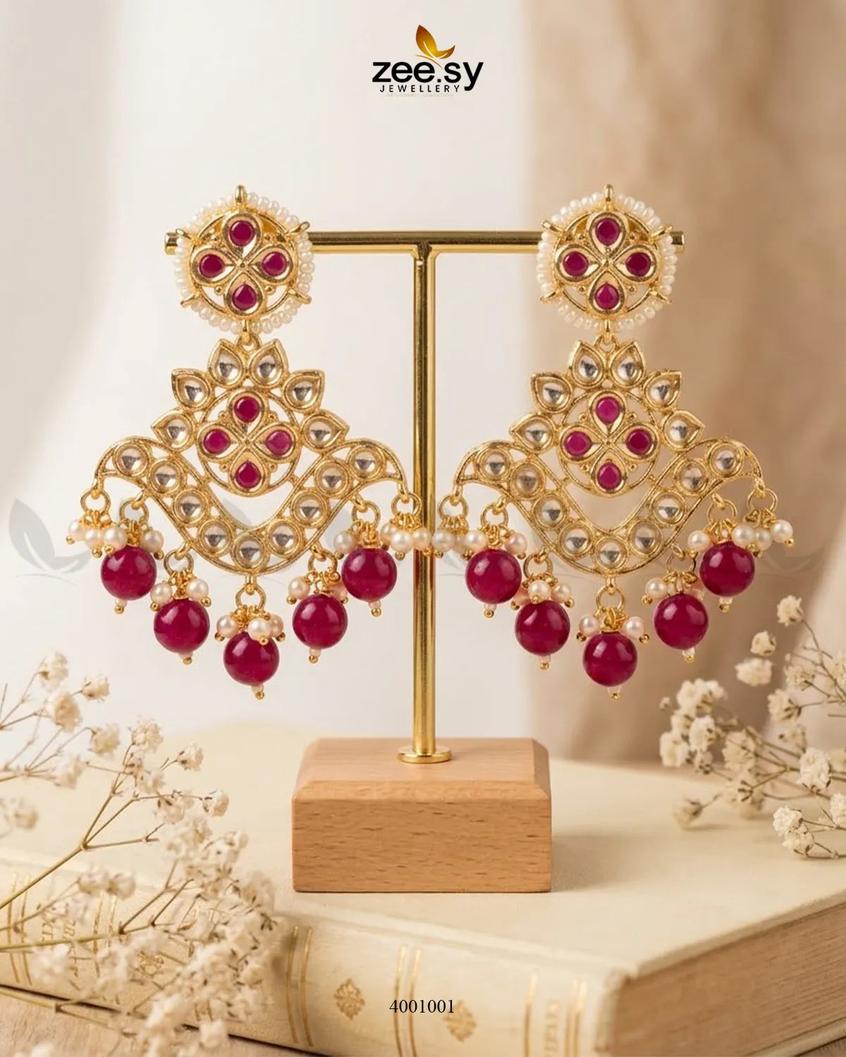 Verve Droplet Kundan Earring