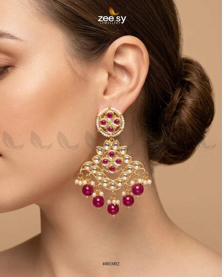 Verve Droplet Kundan Earring