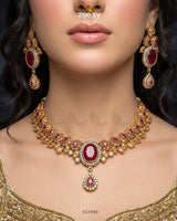 Victoria Teardrop Gems Bridal Set Bridal Set - Zeesy Jewellery Pakistan | Premium Artificial & Imitation Jewellery
