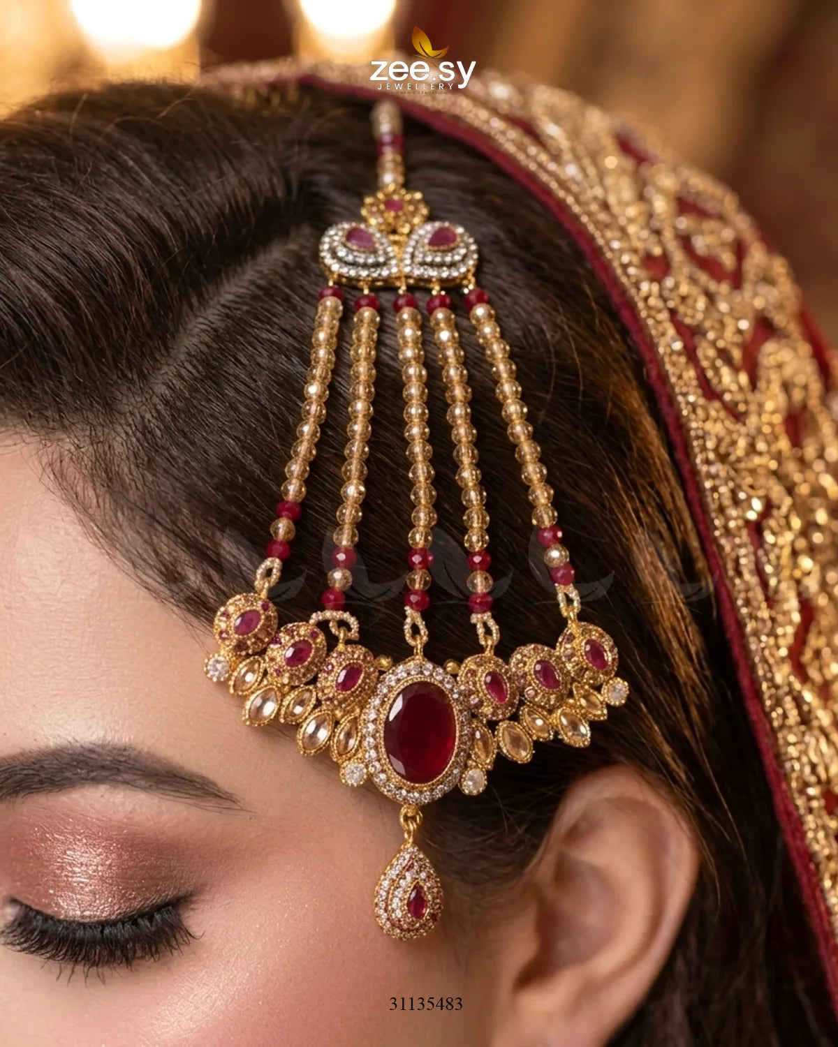 Victoria Teardrop Gems Bridal Set Bridal Set - Zeesy Jewellery Pakistan | Premium Artificial & Imitation Jewellery