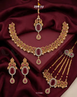 Victoria Teardrop Gems Bridal Set Bridal Set - Zeesy Jewellery Pakistan | Premium Artificial & Imitation Jewellery