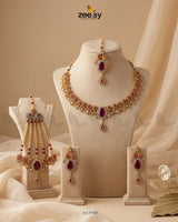 Victoria Teardrop Gems Bridal Set Bridal Set - Zeesy Jewellery Pakistan | Premium Artificial & Imitation Jewellery