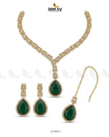 Victorian Bold Gemstone Necklace Set Necklace Sets - Zeesy Jewellery Pakistan | Premium Artificial & Imitation Jewellery