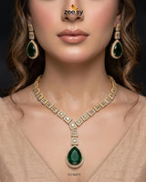 Victorian Bold Gemstone Necklace Set Necklace Sets - Zeesy Jewellery Pakistan | Premium Artificial & Imitation Jewellery