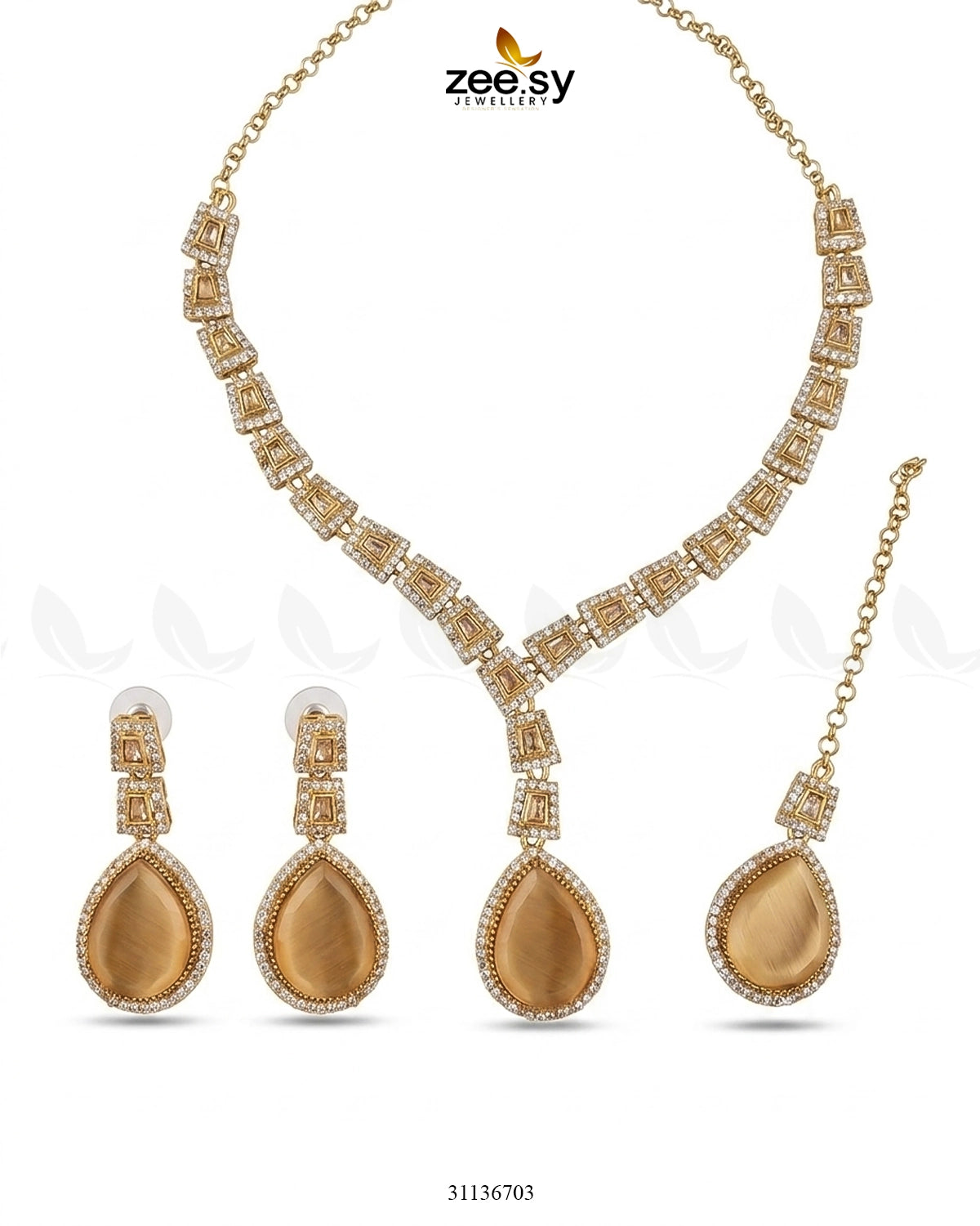 Victorian Bold Gemstone Necklace Set Necklace Sets - Zeesy Jewellery Pakistan | Premium Artificial & Imitation Jewellery