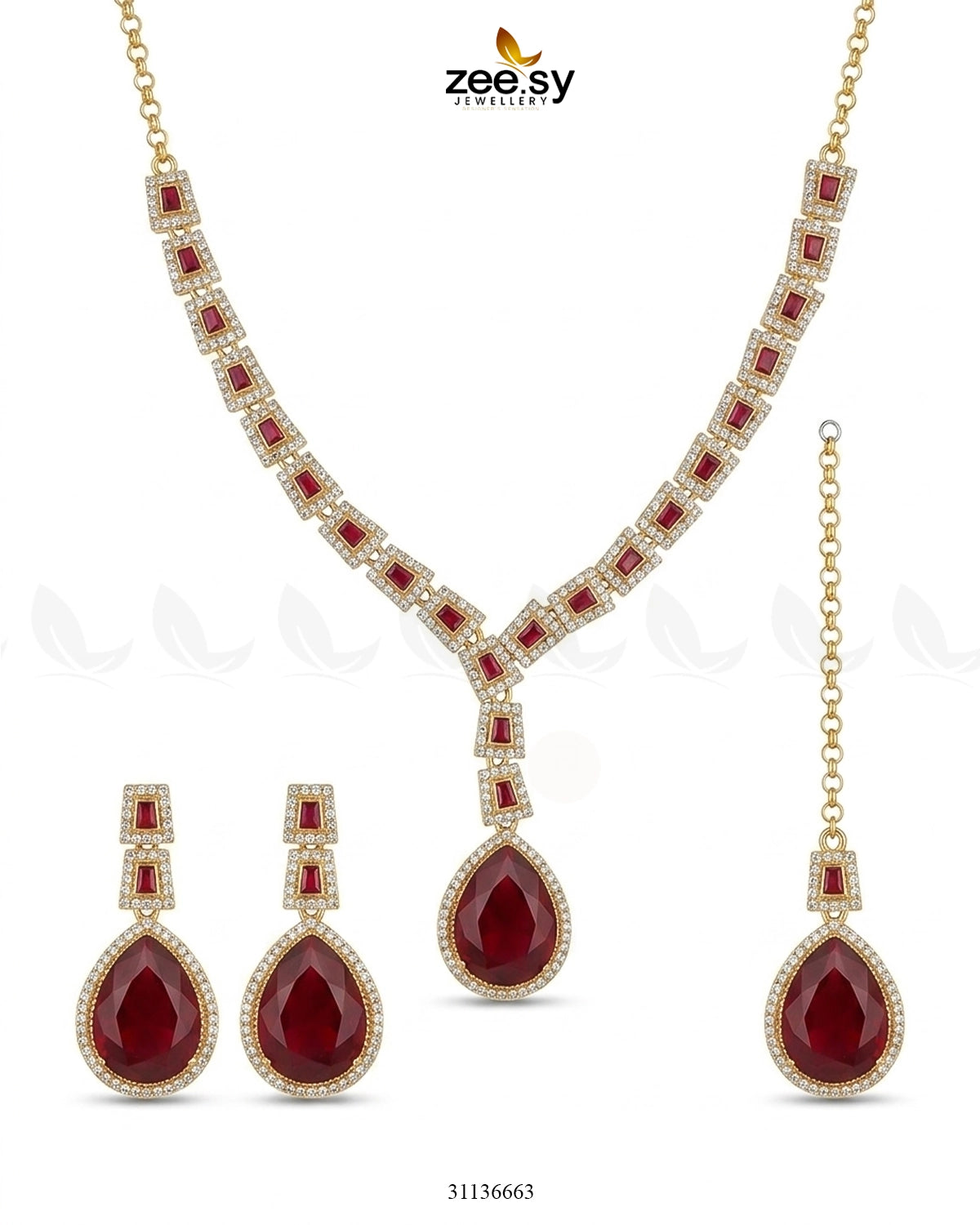 Victorian Bold Gemstone Necklace Set Necklace Sets - Zeesy Jewellery Pakistan | Premium Artificial & Imitation Jewellery