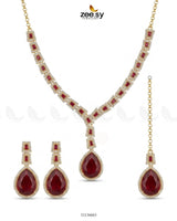 Victorian Bold Gemstone Necklace Set Necklace Sets - Zeesy Jewellery Pakistan | Premium Artificial & Imitation Jewellery