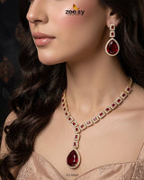 Victorian Bold Gemstone Necklace Set Necklace Sets - Zeesy Jewellery Pakistan | Premium Artificial & Imitation Jewellery