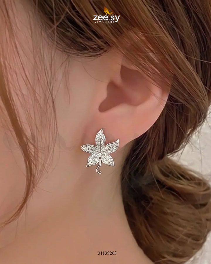 Vintage Zirconia Floral Studs Earrings Earrings - Zeesy Jewellery Pakistan | Premium Artificial & Imitation Jewellery