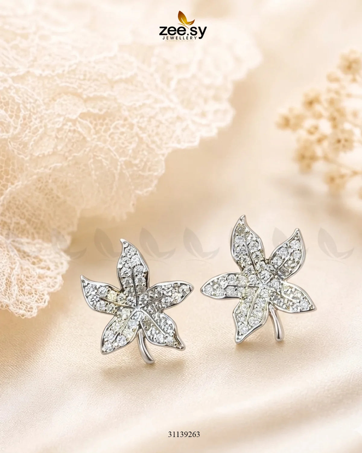 Vintage Zirconia Floral Studs Earrings Earrings - Zeesy Jewellery Pakistan | Premium Artificial & Imitation Jewellery
