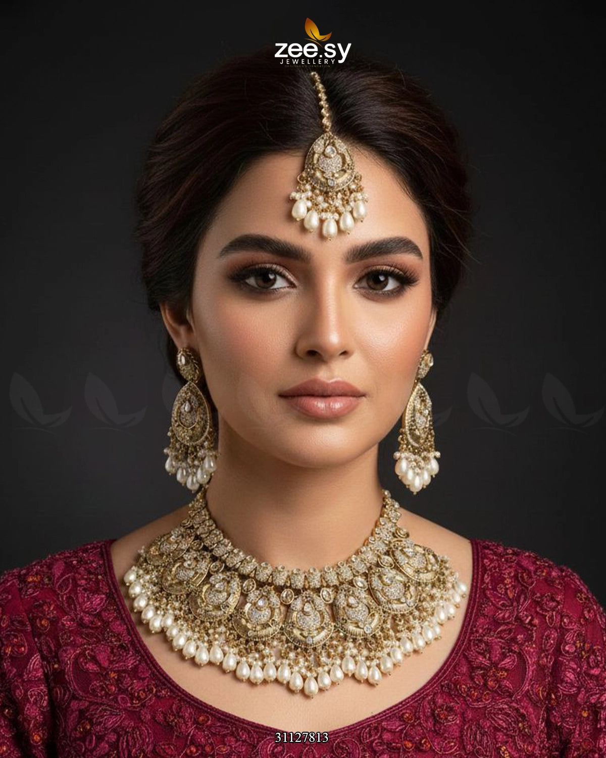 Vintage Amber Zircon Bridal Set - Zeesy Jewellery