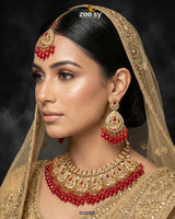 Vintage Amber Zircon Bridal Set Golden Red - Zeesy Jewellery