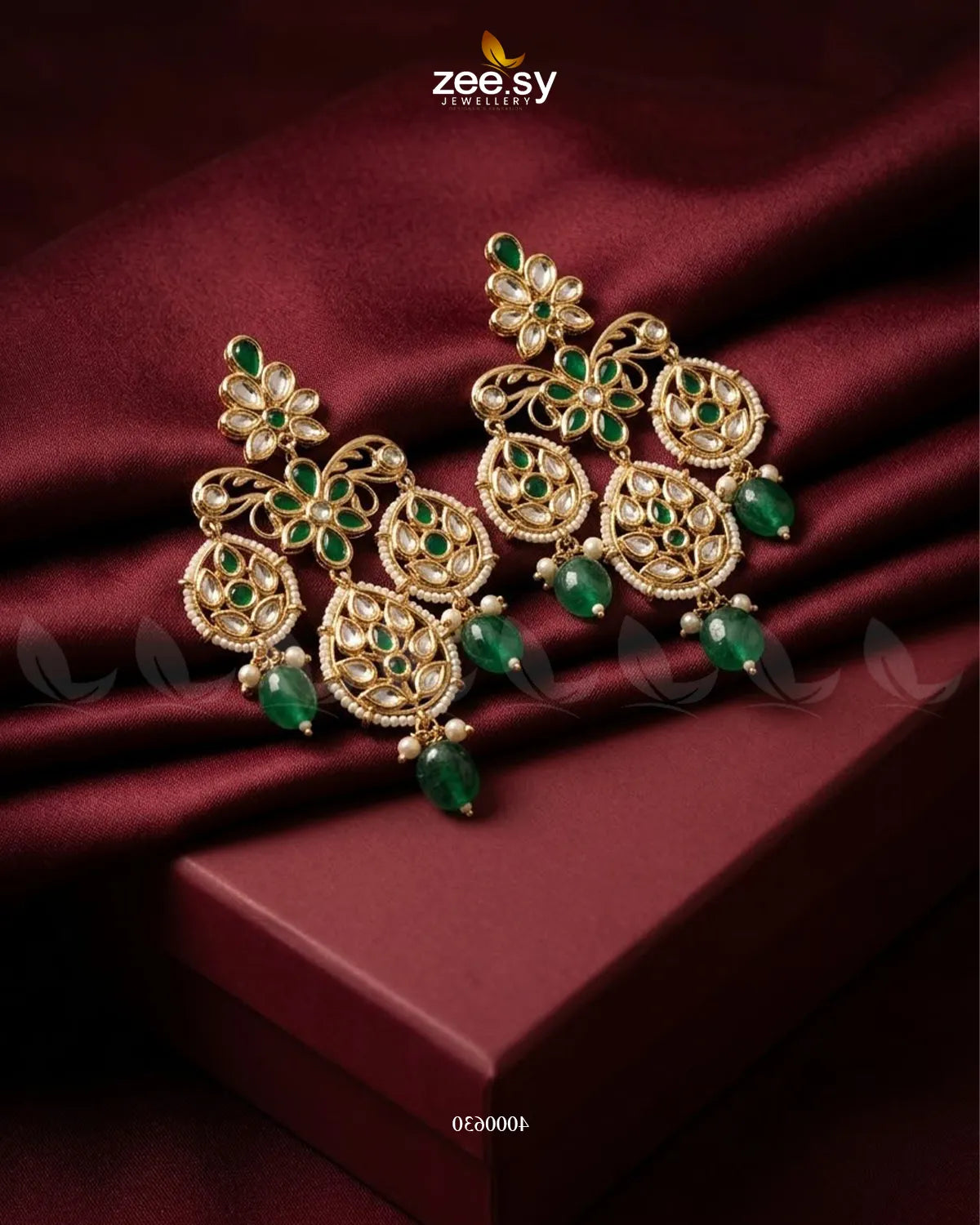 Vintage beaded Kundan earrings by RHS09, featuring intricate design and traditional craftsmanship.