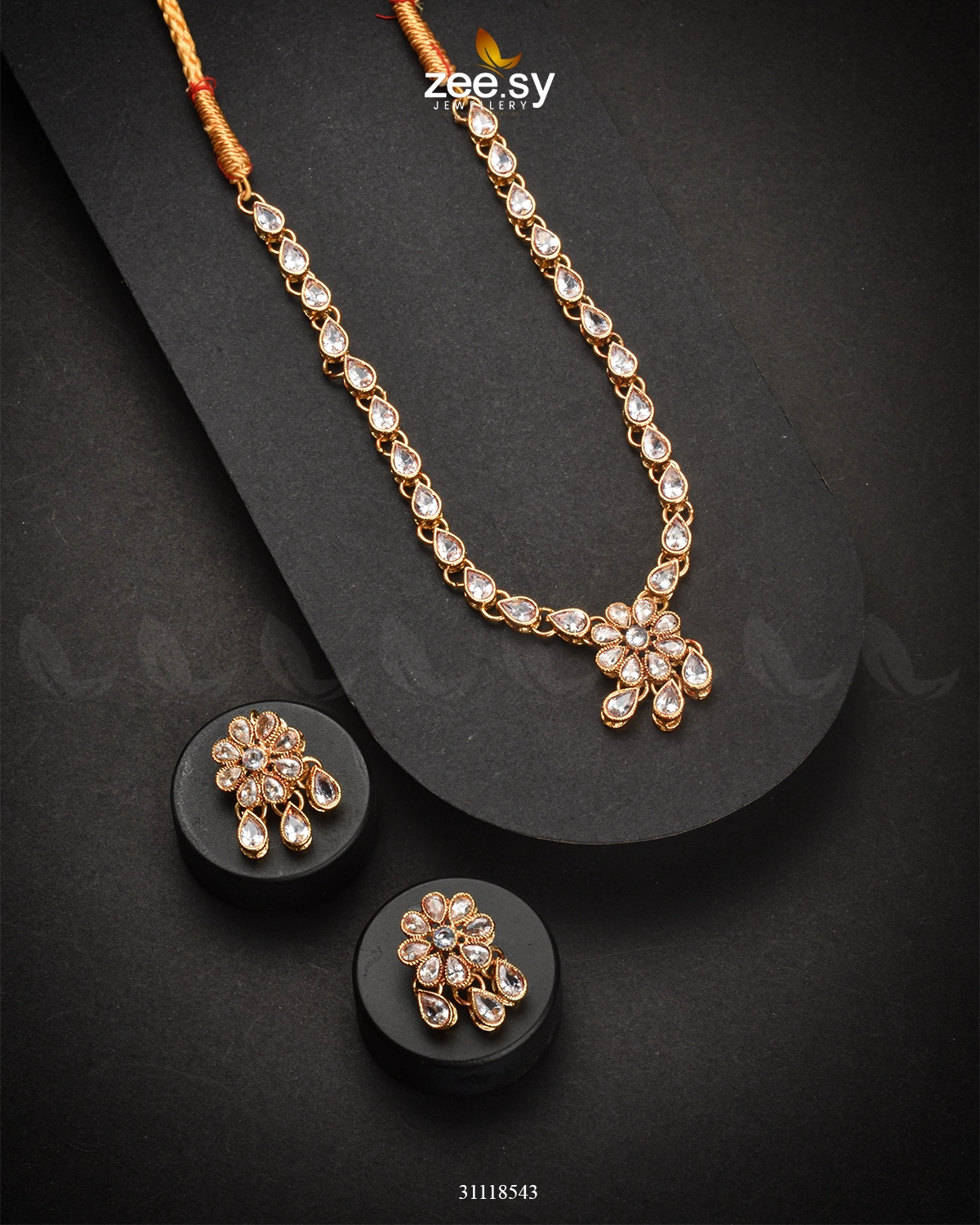 Meridian Necklace Set White - Zeesy Jewellery