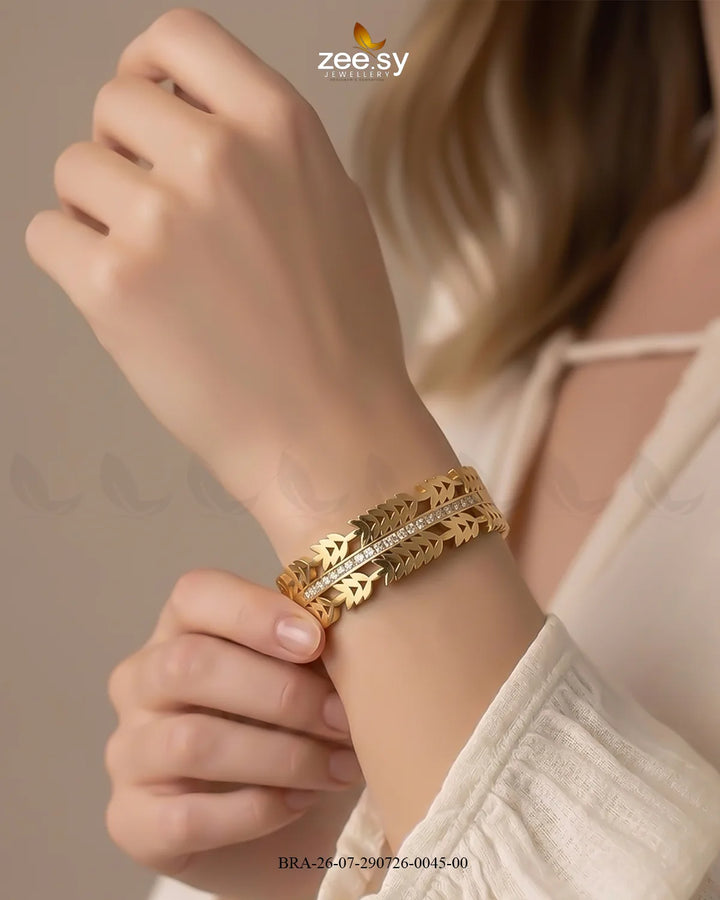 Wheat Pattern Stone Line Bracelet