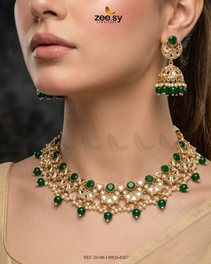 Willow Geometric Pearl Necklace Set