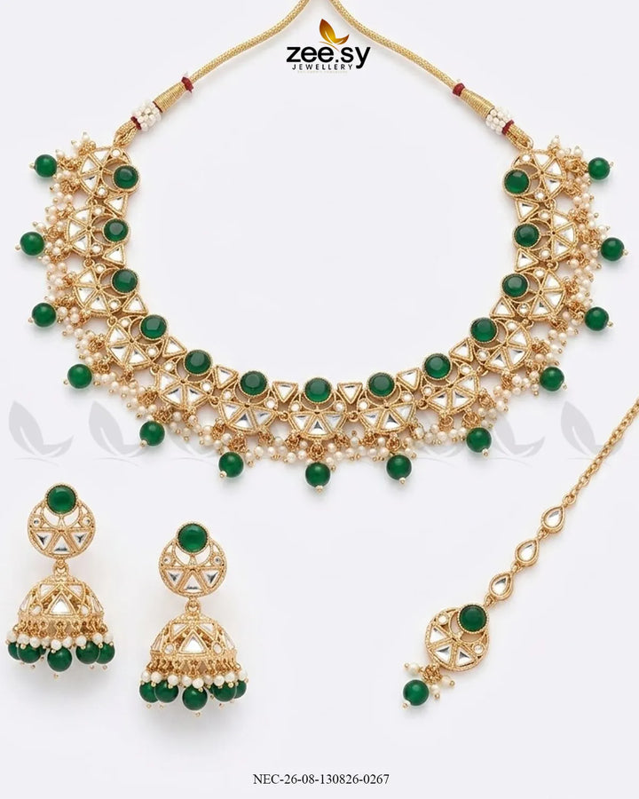 Willow Geometric Pearl Necklace Set
