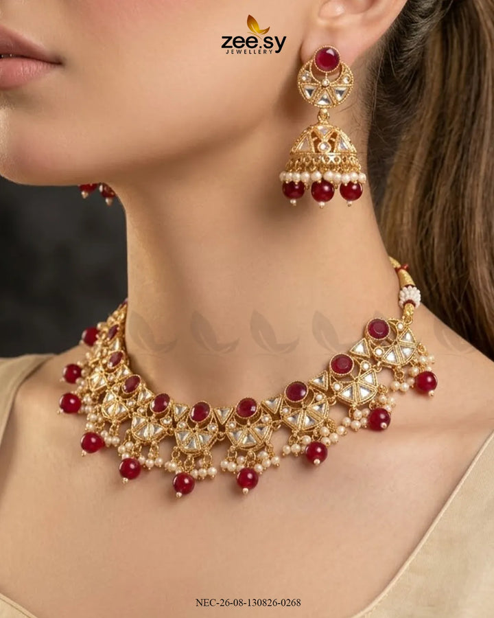 Willow Geometric Pearl Necklace Set