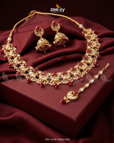 Willow Geometric Pearl Necklace Set