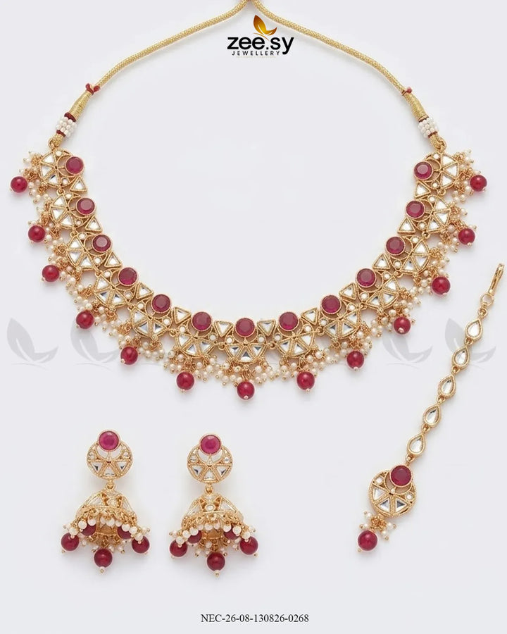 Willow Geometric Pearl Necklace Set