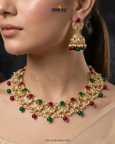 Willow Geometric Pearl Necklace Set