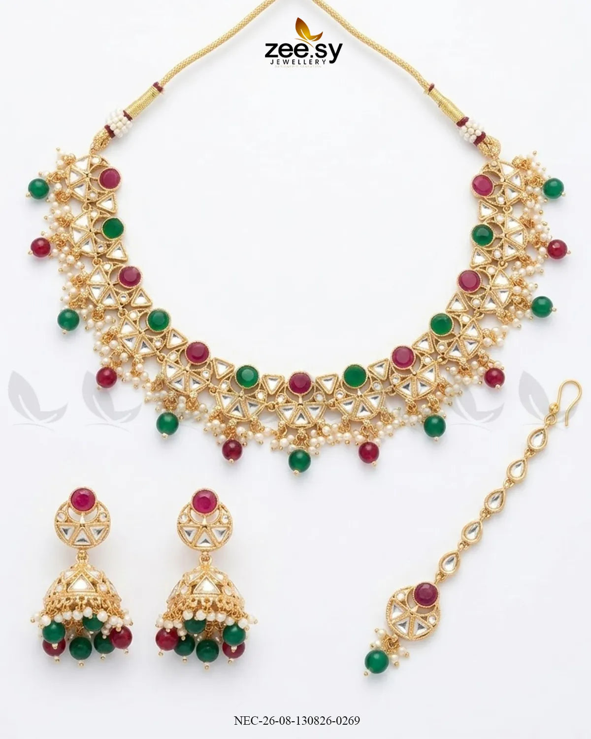 Willow Geometric Pearl Necklace Set