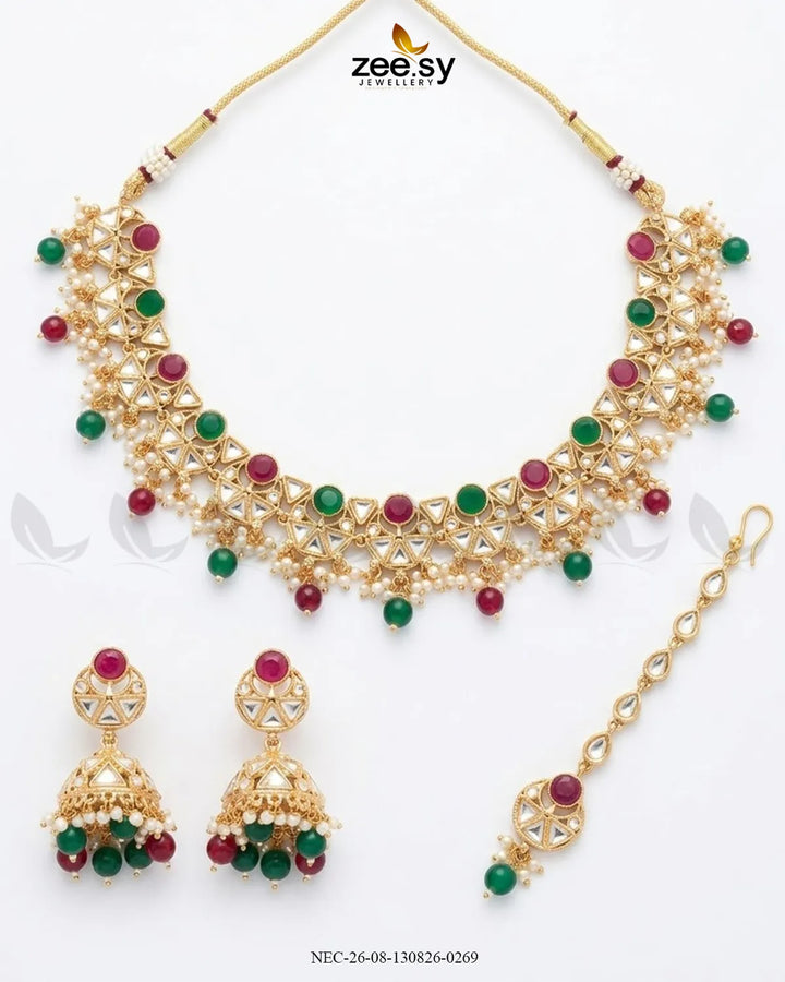 Willow Geometric Pearl Necklace Set