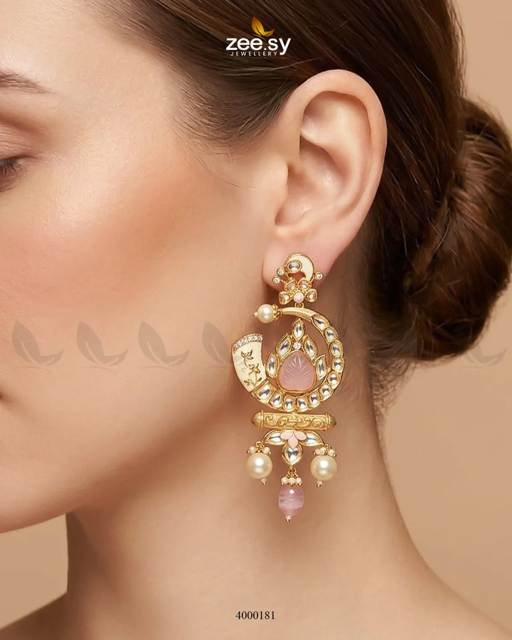 Wisteria Enamel Pearl Mall Set Malla Necklace - Zeesy Jewellery Pakistan | Premium Artificial & Imitation Jewellery