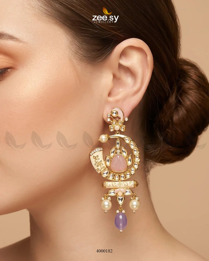 Wisteria Enamel Pearl Mall Set Malla Necklace - Zeesy Jewellery Pakistan | Premium Artificial & Imitation Jewellery