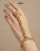 Zarmina Floral Kundan Anja Bracelet - Zeesy.pk