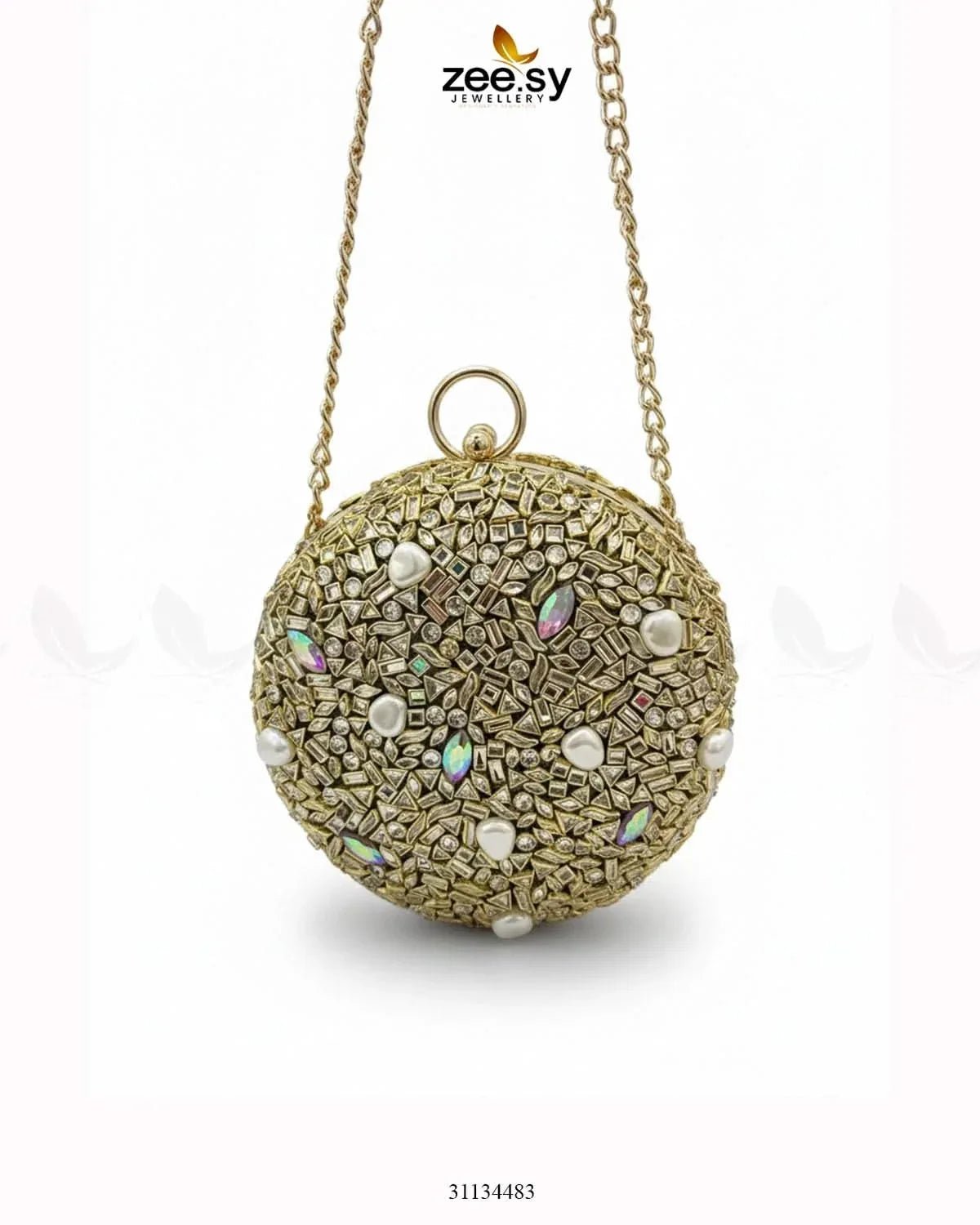 Artisan Crystal Pearl Clutch Bag ACCESSORIES - Zeesy Jewellery Pakistan | Premium Artificial & Imitation Jewellery