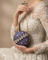 Artisan Crystal Pearl Clutch Bag ACCESSORIES - Zeesy Jewellery Pakistan | Premium Artificial & Imitation Jewellery