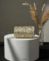 Bella Ferozah Leaf Clutch Bag ACCESSORIES - Zeesy Jewellery Pakistan | Premium Artificial & Imitation Jewellery
