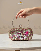 Berry Toned Crystal Fiesta Bag ACCESSORIES - Zeesy Jewellery Pakistan | Premium Artificial & Imitation Jewellery