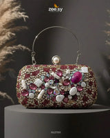 Berry Toned Crystal Fiesta Bag ACCESSORIES - Zeesy Jewellery Pakistan | Premium Artificial & Imitation Jewellery