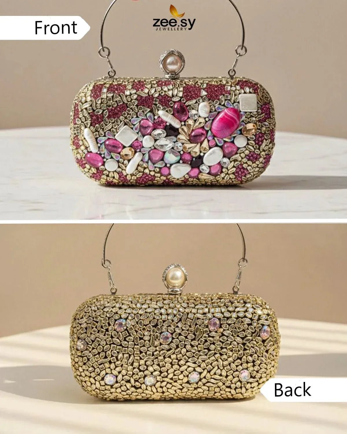 Berry Toned Crystal Fiesta Bag ACCESSORIES - Zeesy Jewellery Pakistan | Premium Artificial & Imitation Jewellery