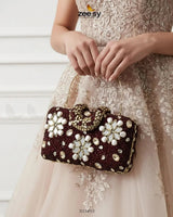 Elegant Ruby Crystal Clutch Bag ACCESSORIES - Zeesy Jewellery Pakistan | Premium Artificial & Imitation Jewellery
