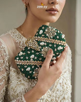 Emerald Baroque Pearl Clutch Bag ACCESSORIES - Zeesy Jewellery Pakistan | Premium Artificial & Imitation Jewellery