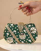 Emerald Baroque Pearl Clutch Bag ACCESSORIES - Zeesy Jewellery Pakistan | Premium Artificial & Imitation Jewellery
