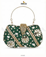 Emerald Baroque Pearl Clutch Bag ACCESSORIES - Zeesy Jewellery Pakistan | Premium Artificial & Imitation Jewellery