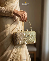 Floral Crystal Cocktail Clutch Bag ACCESSORIES - Zeesy Jewellery Pakistan | Premium Artificial & Imitation Jewellery