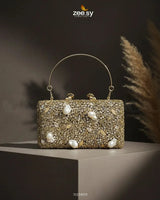 Floral Crystal Cocktail Clutch Bag ACCESSORIES - Zeesy Jewellery Pakistan | Premium Artificial & Imitation Jewellery