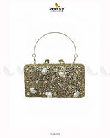 Floral Crystal Cocktail Clutch Bag ACCESSORIES - Zeesy Jewellery Pakistan | Premium Artificial & Imitation Jewellery