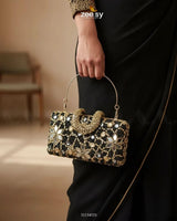 Floral Crystal Cocktail Clutch Bag ACCESSORIES - Zeesy Jewellery Pakistan | Premium Artificial & Imitation Jewellery