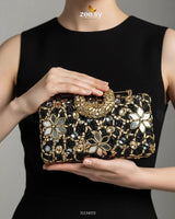 Floral Crystal Cocktail Clutch Bag ACCESSORIES - Zeesy Jewellery Pakistan | Premium Artificial & Imitation Jewellery