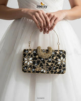 Floral Crystal Cocktail Clutch Bag ACCESSORIES - Zeesy Jewellery Pakistan | Premium Artificial & Imitation Jewellery
