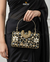 Floral Crystal Cocktail Clutch Bag ACCESSORIES - Zeesy Jewellery Pakistan | Premium Artificial & Imitation Jewellery