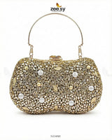 Gilded Embellished Kundan Clutch Bag ACCESSORIES - Zeesy Jewellery Pakistan | Premium Artificial & Imitation Jewellery