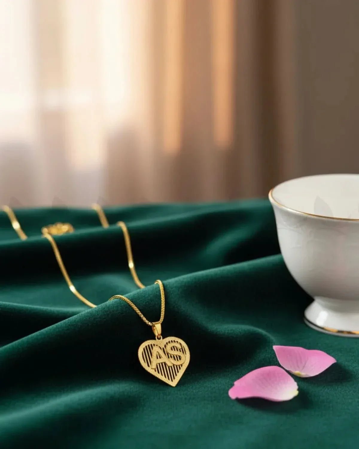 Heartfelt Pendant Initials Custom Necklace ACCESSORIES - Zeesy Jewellery Pakistan | Premium Artificial & Imitation Jewellery