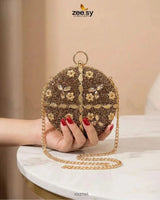 Mahogany Leaf Embellished Clutch Bag ACCESSORIES - Zeesy Jewellery Pakistan | Premium Artificial & Imitation Jewellery